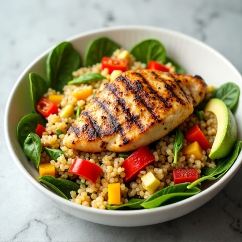 Grilled Chicken and Quinoa Veggie Bowl