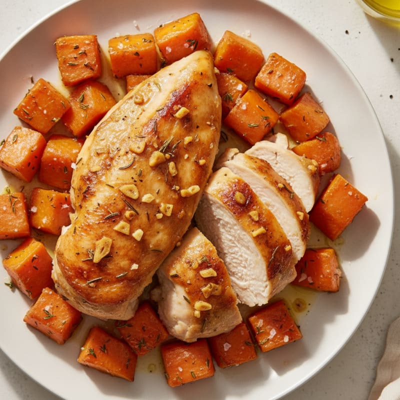 Garlic Herb Roasted Chicken with Root Vegetables