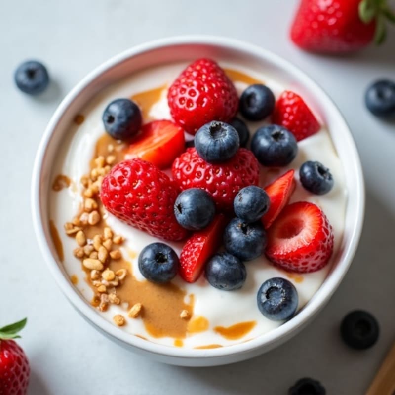 Creamy Greek Yogurt Protein Bowl with Mixed Berries and Almond Butter