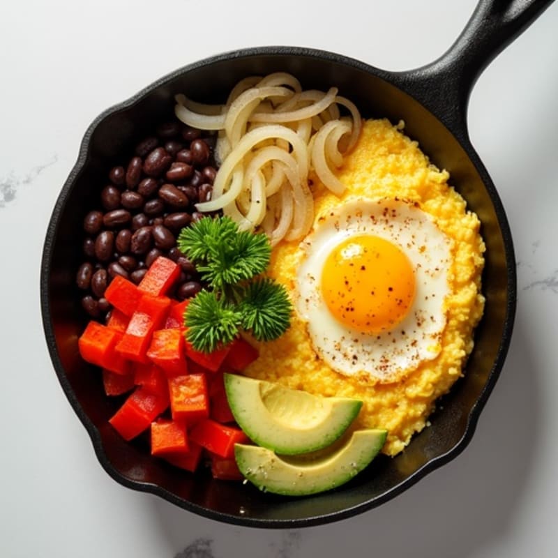 Quick Black Bean and Egg Skillet Bowl