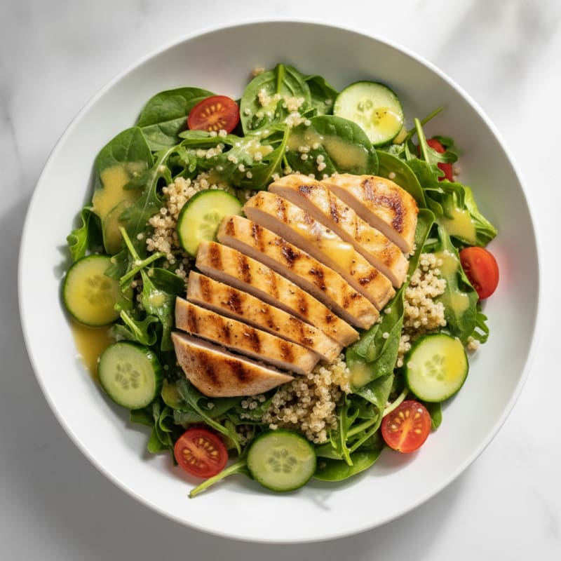 Grilled Chicken and Quinoa Salad with Fresh Greens