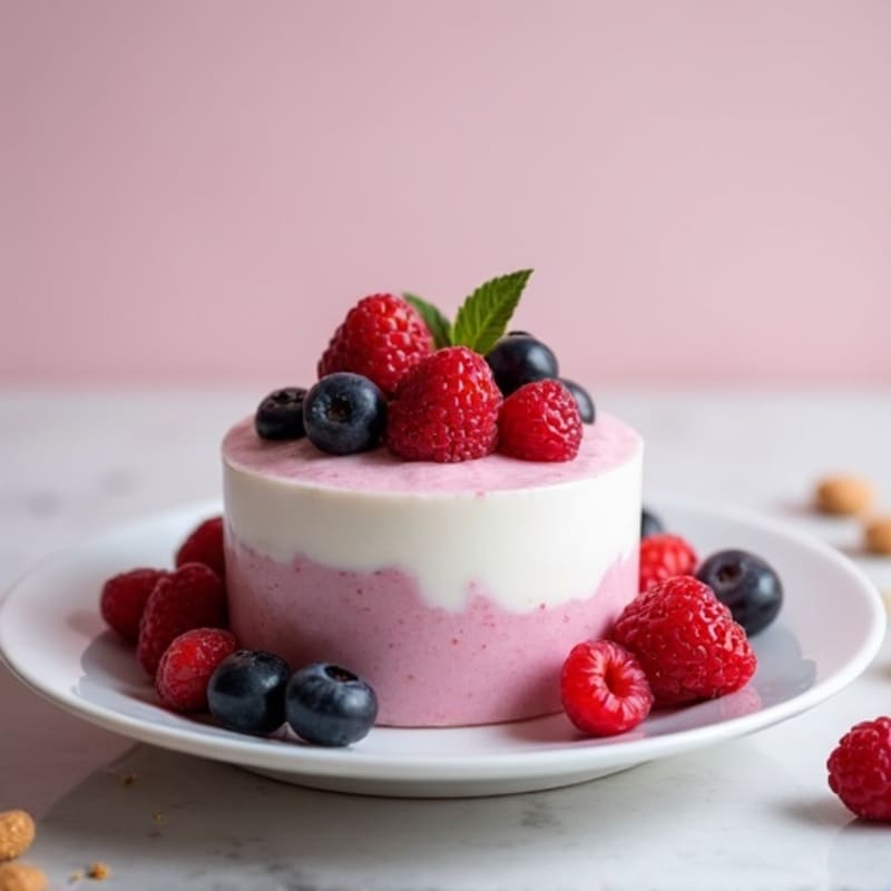 Greek Yogurt Protein Mousse with Mixed Berries