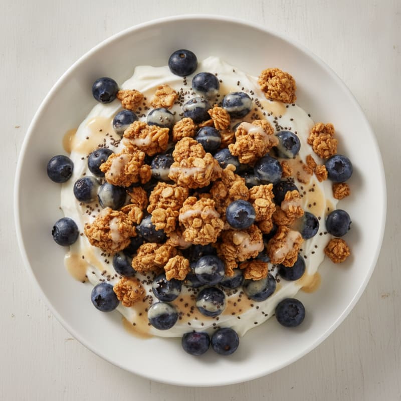 High-Protein Blueberry Yogurt Bowl with Toasted Granola