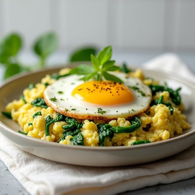 Egg White Spinach Scramble