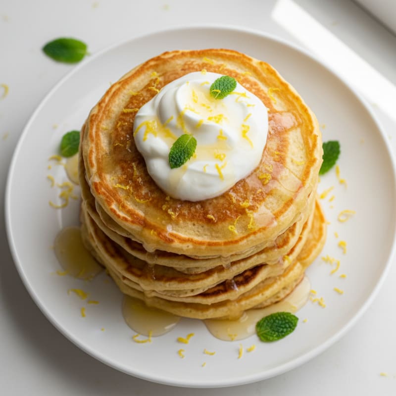 Fluffy Lemon-Ricotta Protein Pancakes