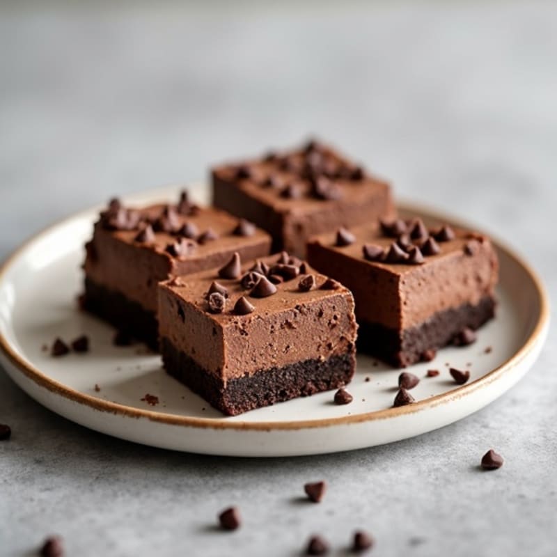 Protein-Packed Dark Chocolate Greek Yogurt Cheesecake Squares