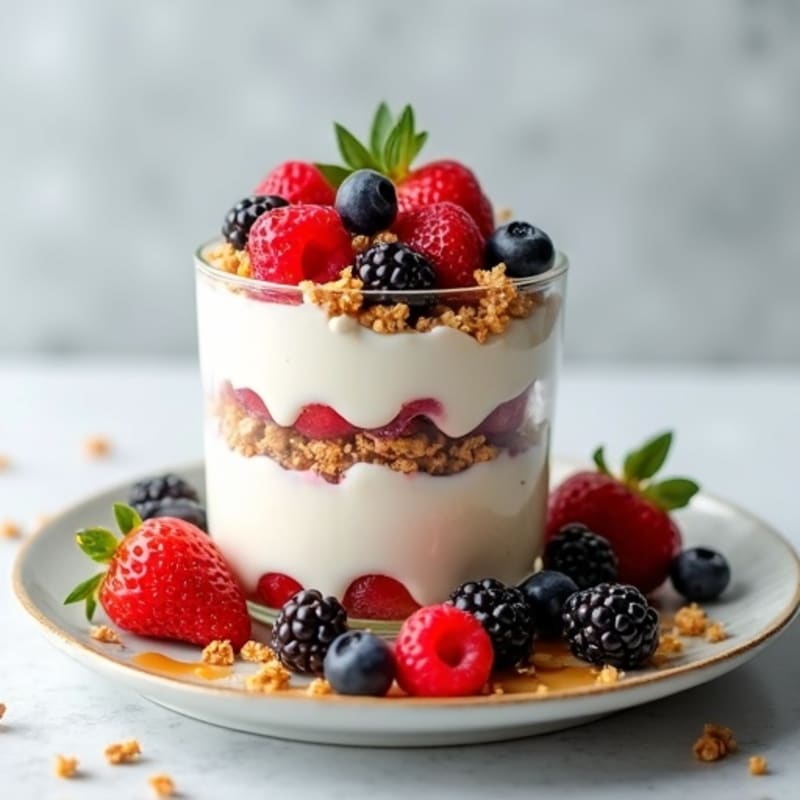Creamy Greek Yogurt Protein Parfait with Mixed Berries
