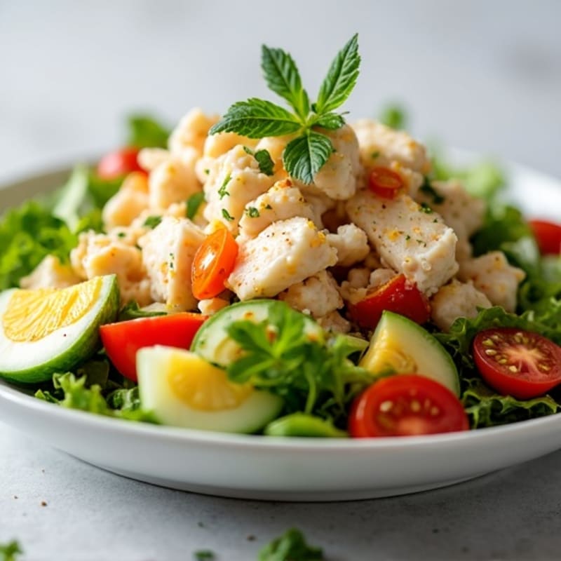 Fresh Crab Salad with Zesty Lemon Vinaigrette and Crisp Vegetables