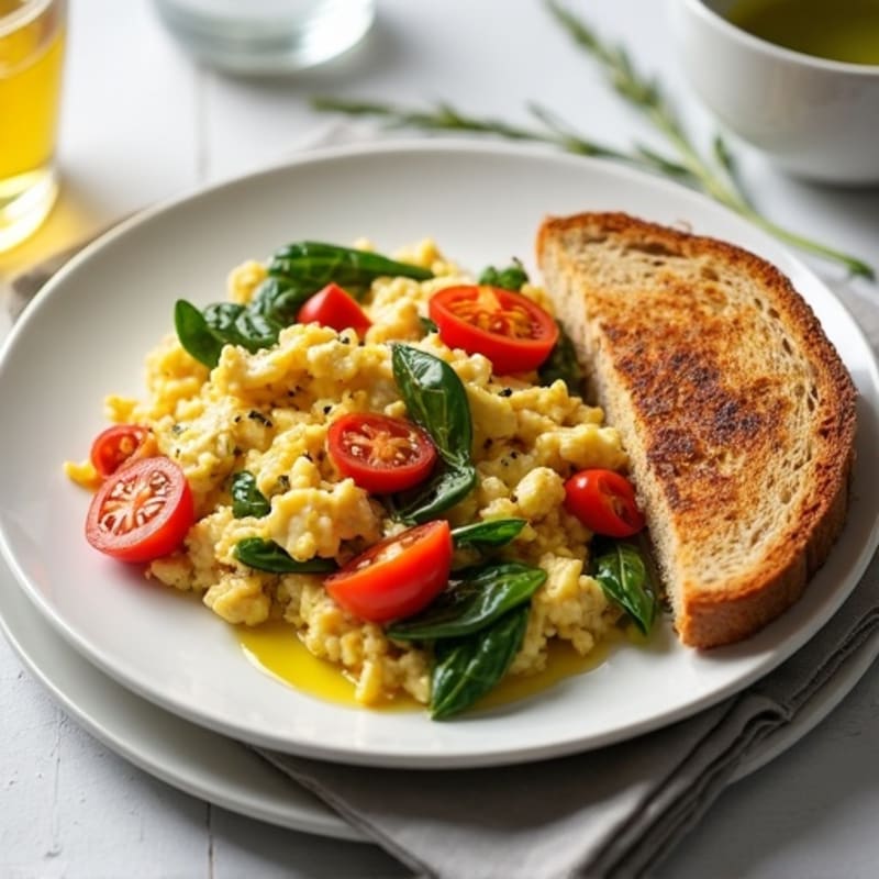 Egg White Veggie Scramble with Grilled Chicken