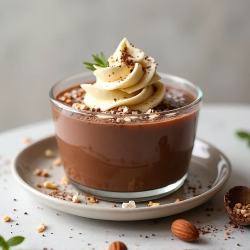 Silky Chocolate Protein Pudding with Almond Butter Swirl