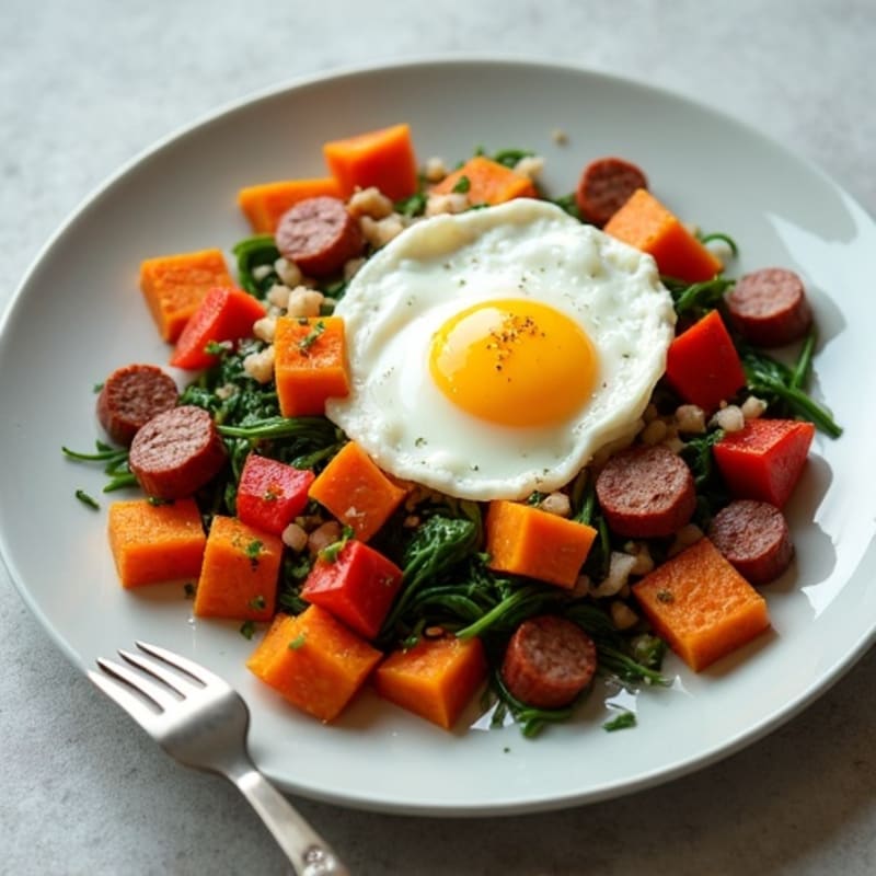 Protein-Packed Sweet Potato Hash with Eggs