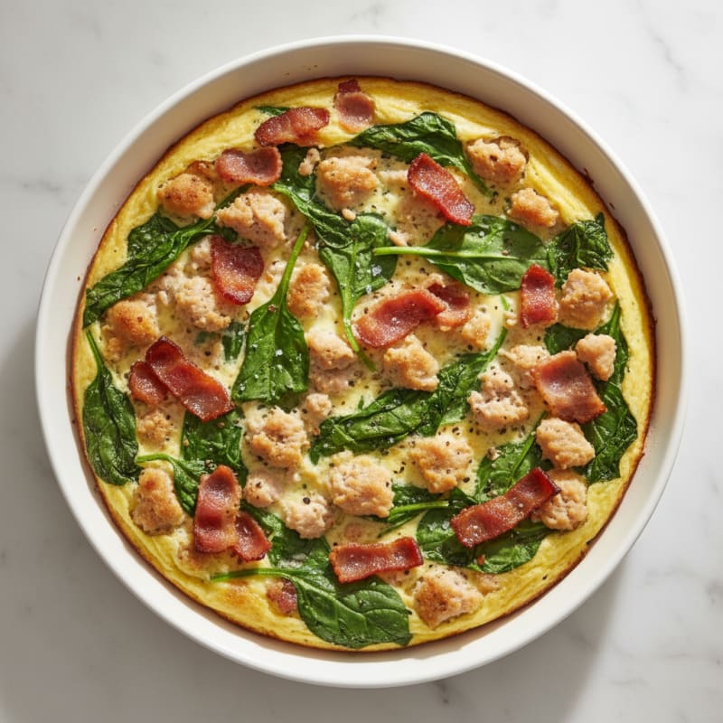 Egg White Turkey Bacon Spinach Frittata