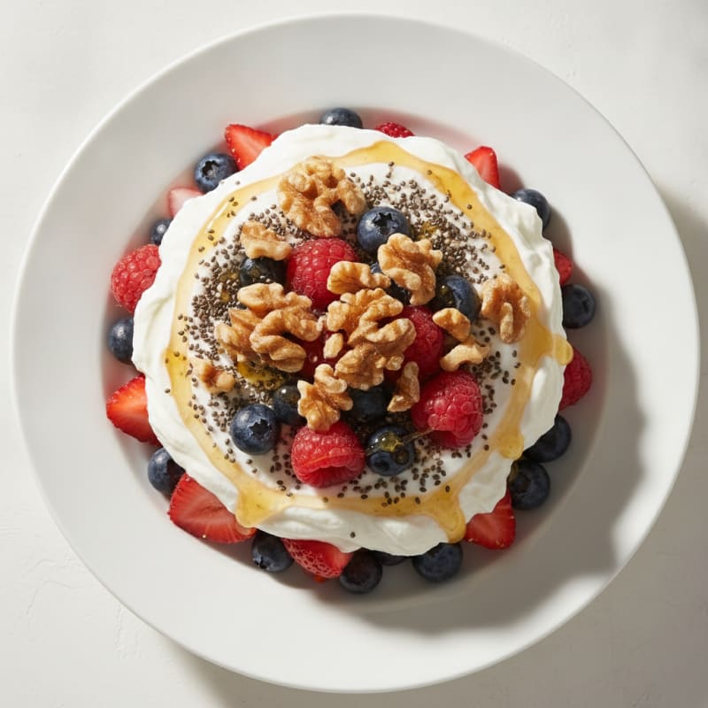 Creamy Greek Yogurt Parfait with Chia Seeds and Mixed Berries
