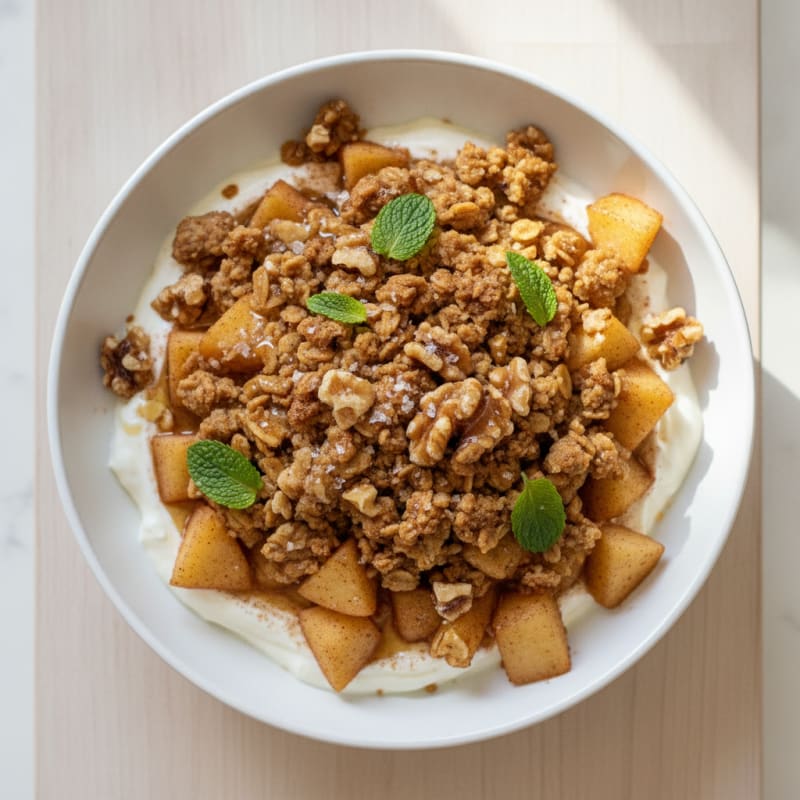 Warm Apple Crumble with Cinnamon