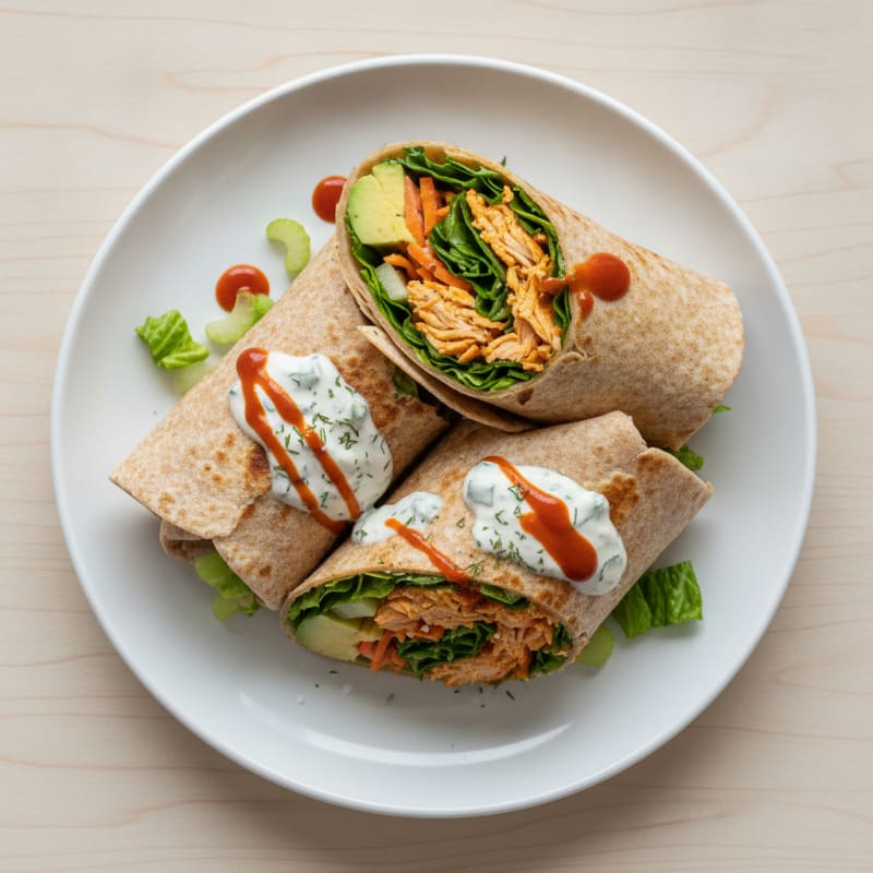 Buffalo Ranch Chicken Salad Wrap