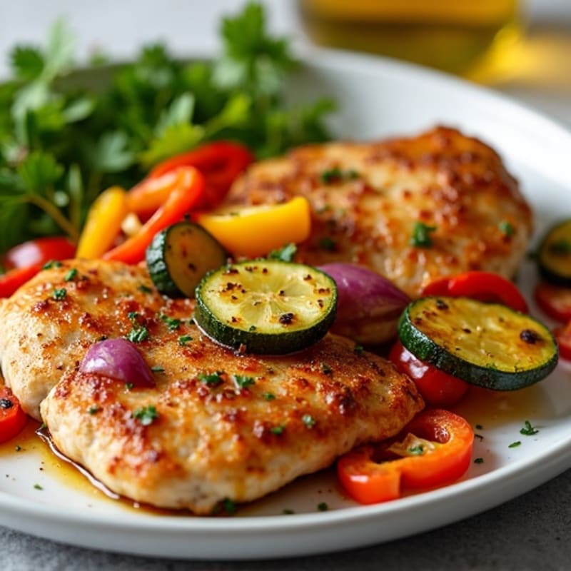 Crispy Sheet Pan Chicken with Roasted Rainbow Vegetables