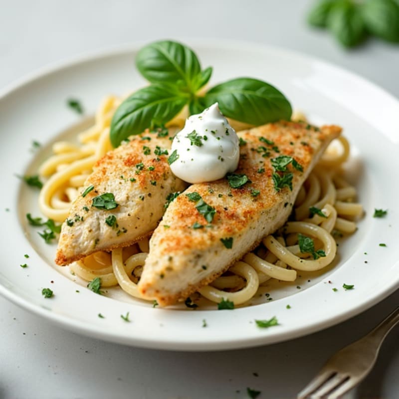 Creamy Pesto Chicken Pasta with Fresh Herbs
