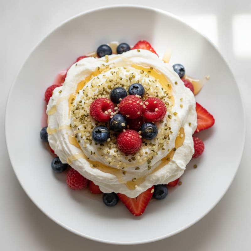 Silky Greek Yogurt Protein Mousse with Mixed Berries