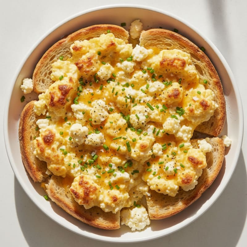 Baked Eggs Cottage Cheese Sourdough Toast