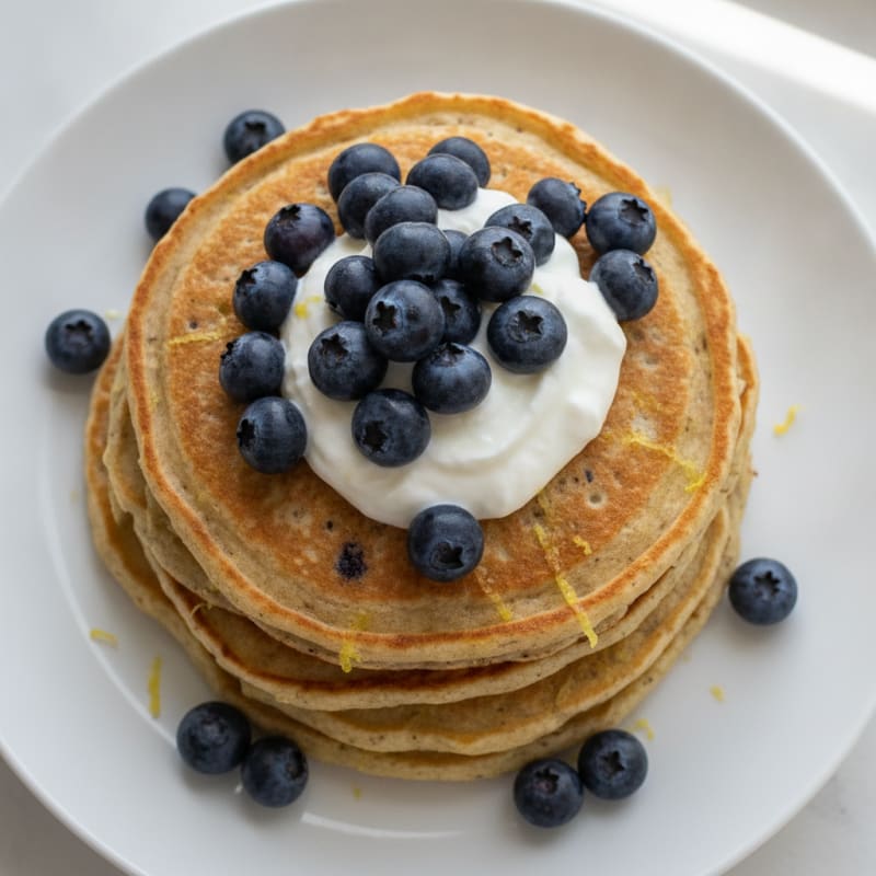 Blueberry Ricotta Pancakes with Lemon Zest