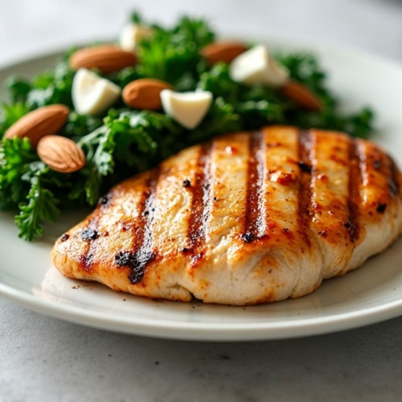 Grilled Chicken Breast with Crunchy Kale Salad