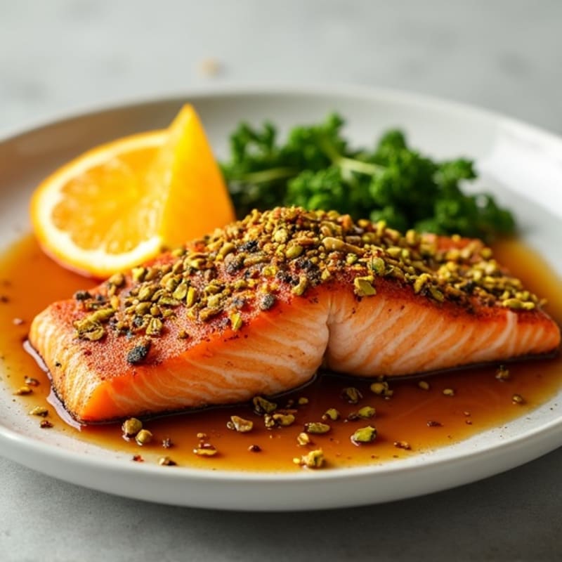 Crispy Pistachio-Crusted Salmon with Citrus-Ginger Glaze