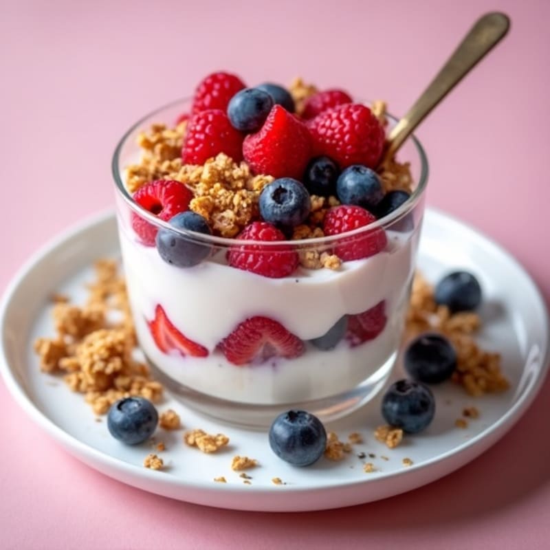 Greek Yogurt Protein Parfait with Mixed Berries