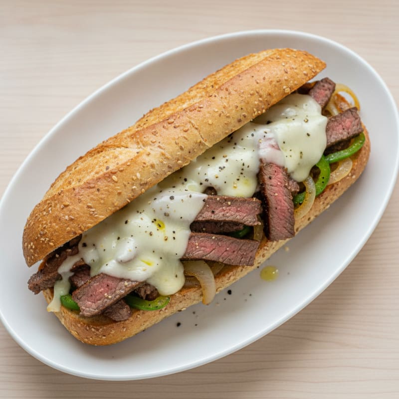 Classic Philly Cheesesteak Sandwich