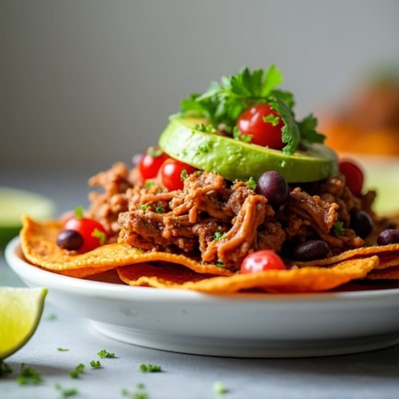 Pulled Pork with Crispy Sweet Potato Nachos