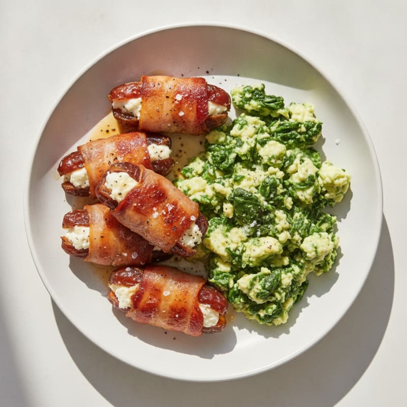 Bacon-Wrapped Dates with Goat Cheese