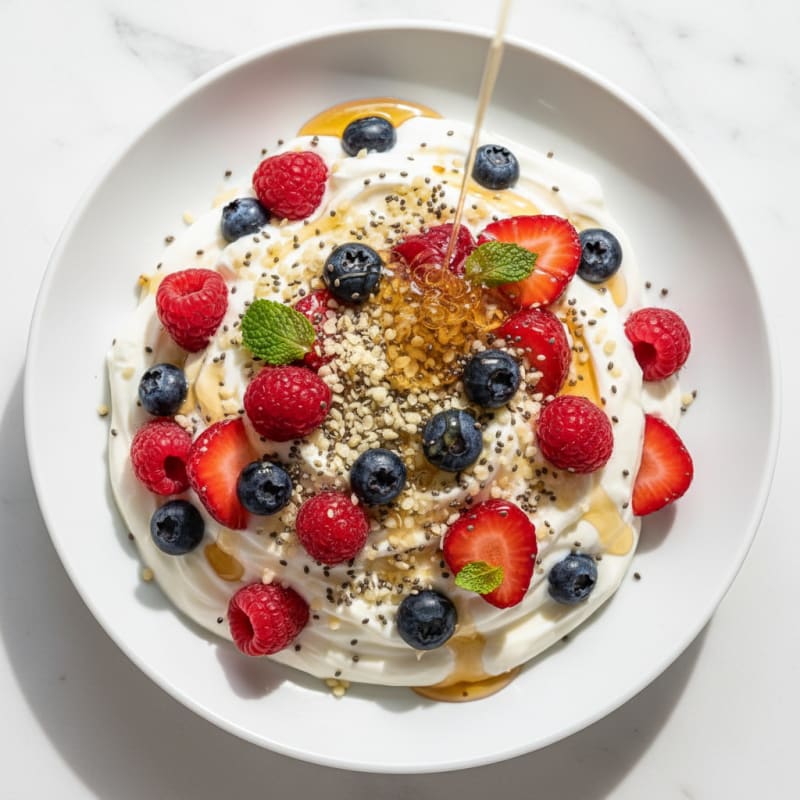 Greek Yogurt Protein Parfait with Mixed Berries