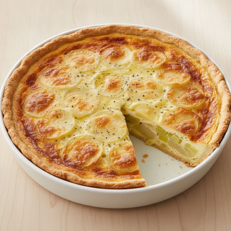 Potato and Leek Quiche with Gruyere