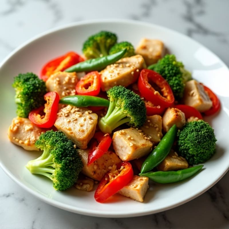 Sesame Ginger Chicken Stir-Fry with Crisp Vegetables