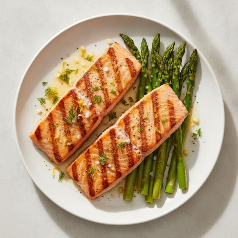 Lemon Herb Grilled Salmon with Asparagus