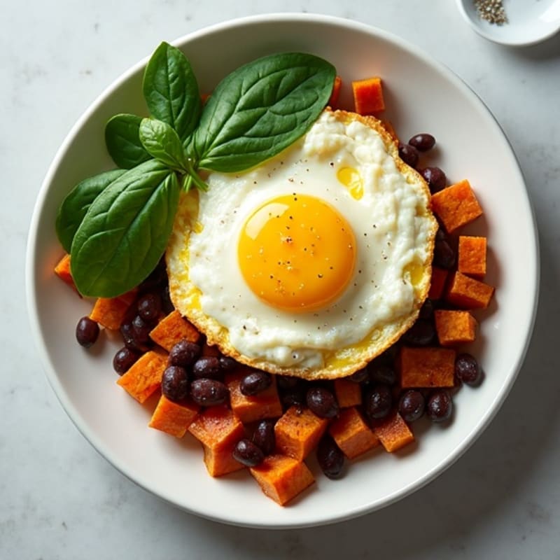 Protein-Packed Egg White Scramble with Sweet Potato Hash