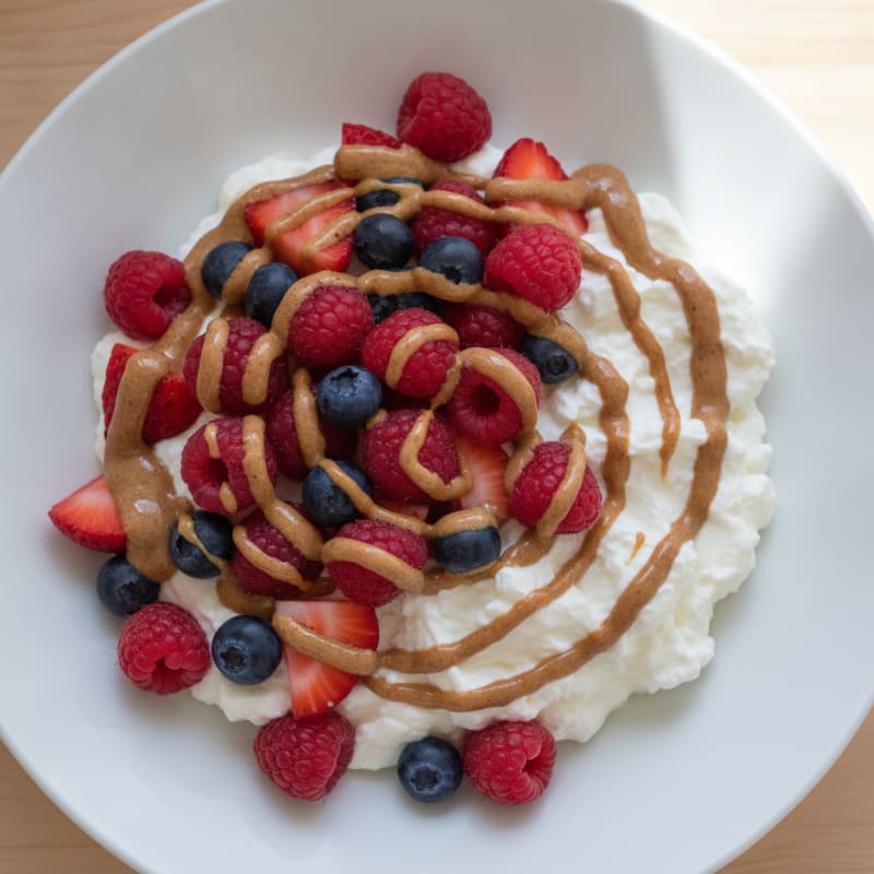 Greek Yogurt Protein Bowl with Mixed Berries and Almond Butter