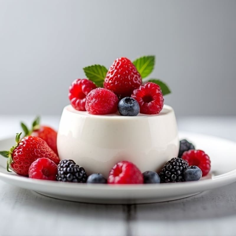 Greek Yogurt Protein Mousse with Mixed Berries