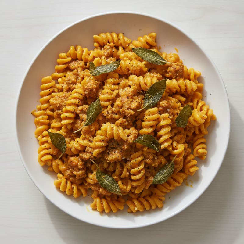Roasted Butternut Squash Soup Pasta with Sage