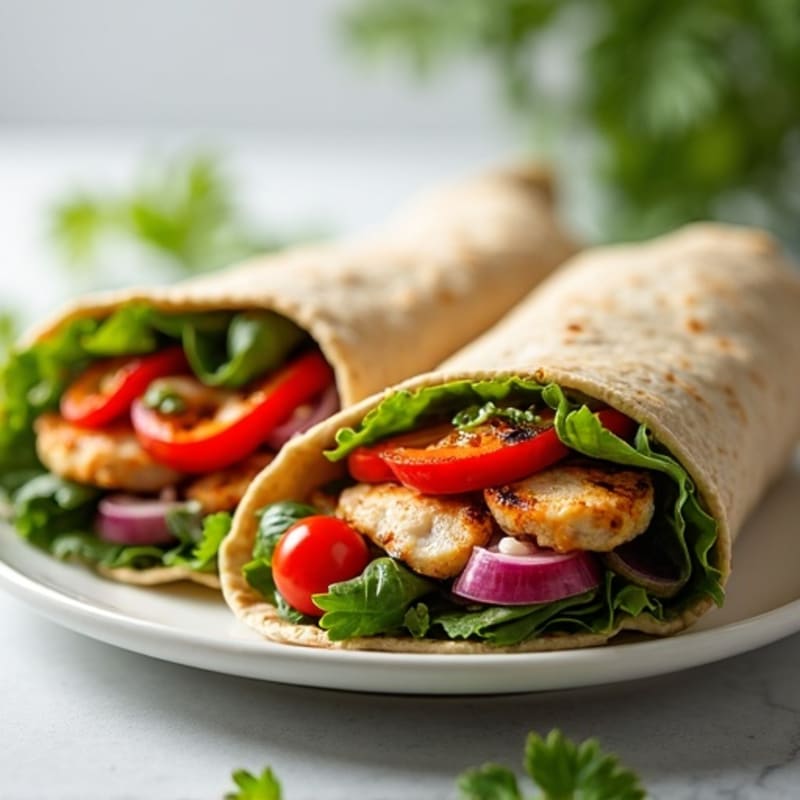 Herb-Marinated Grilled Chicken and Veggie Wrap