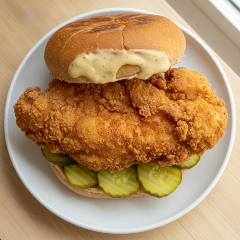 Crispy Buttermilk Fried Chicken Sandwich with Pickles
