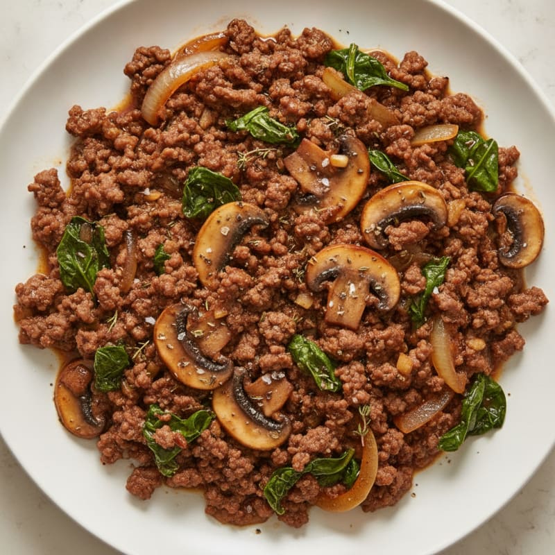 Savory Ground Beef and Mushroom Skillet