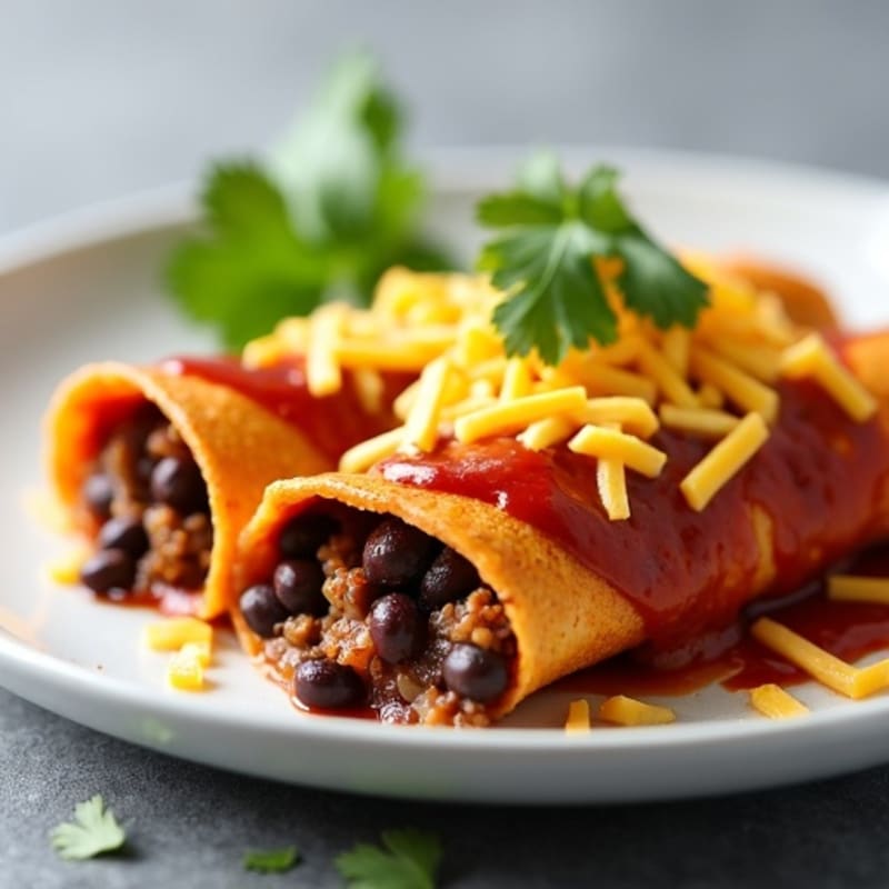 Lean Beef and Black Bean Baked Enchiladas