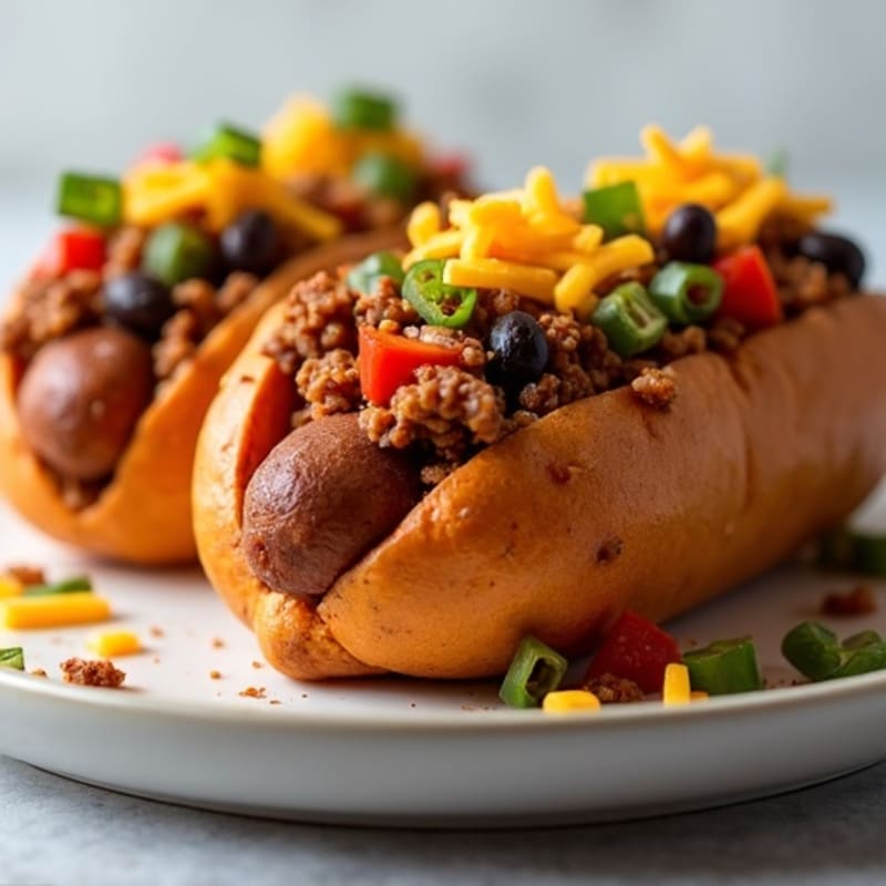 Lean Turkey Chili-Topped Sweet Potato Dogs