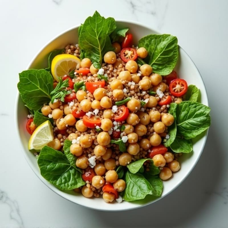Chickpea and Lentil Protein Salad with Fresh Greens