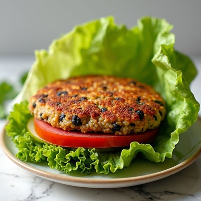 Crispy Black Bean Quinoa Burger Lettuce Wrap