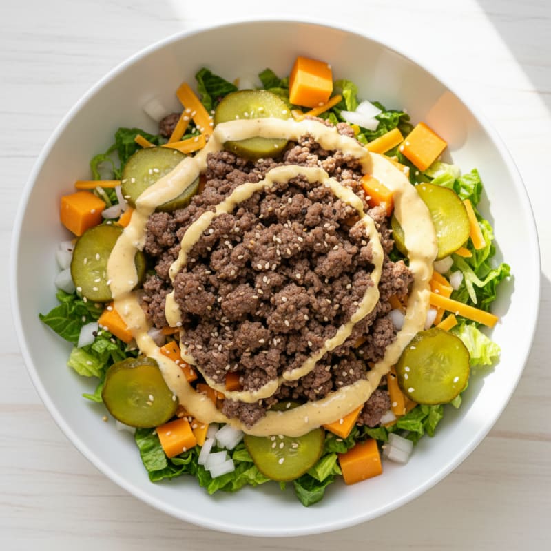 Ground Beef Big Mac Bowl