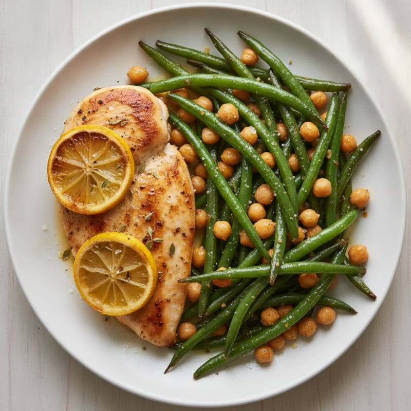 Lemon Herb Chicken with Roasted Green Beans