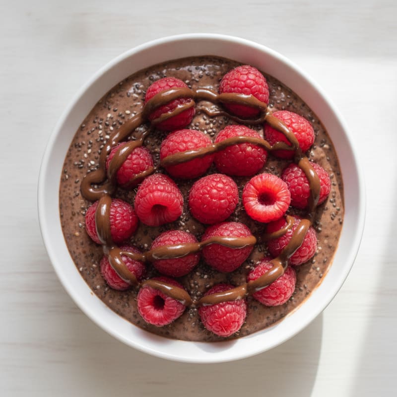 High-Protein Yogurt Bowl with Cocoa and Chia Seeds