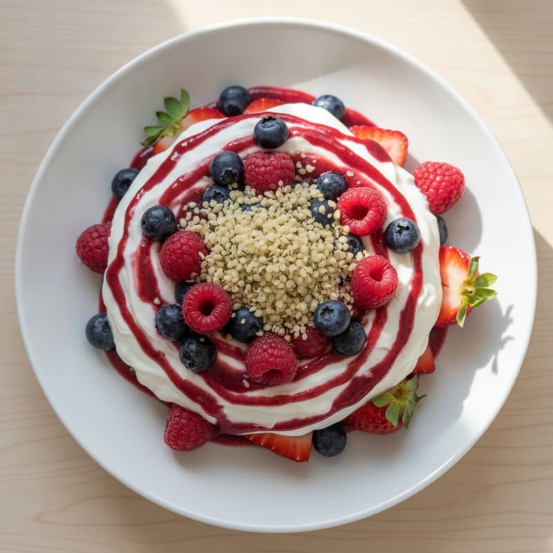 Greek Yogurt Protein Parfait with Mixed Berries
