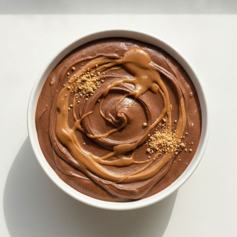 Silky Chocolate Protein Pudding with Peanut Butter Swirl